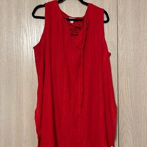 NWOT Red Tunic Tank with slit sides